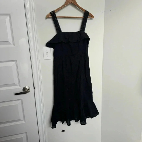 J crew black cotton Swiss dot dress midi 6 - Picture 5 of 9